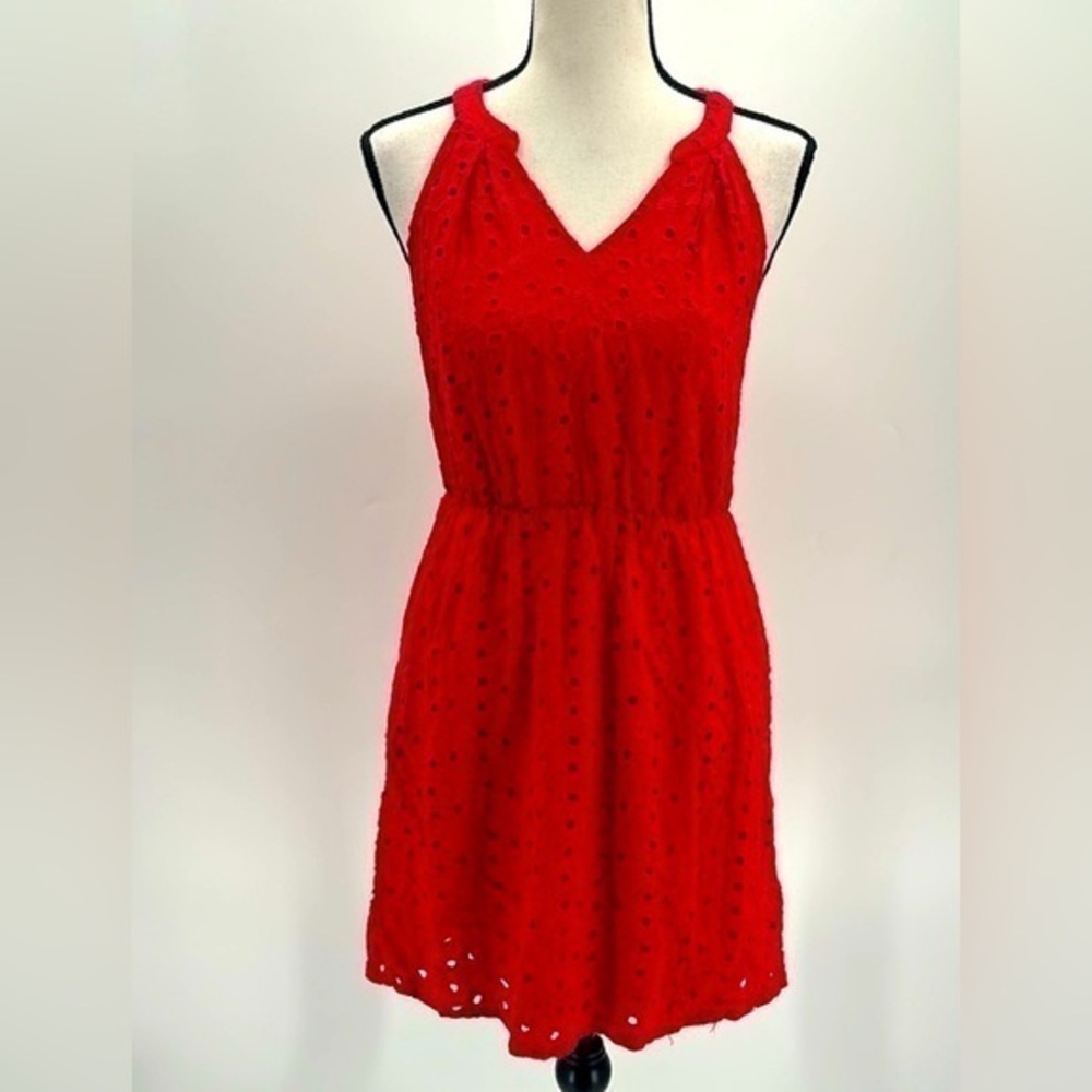 UEC Mark & Spruce red eyelet dress size small petite